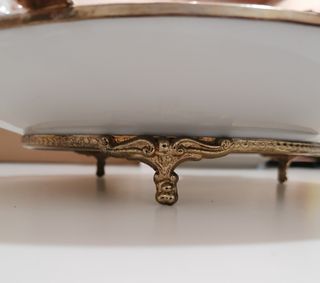 Piatto Limoges decorato a mano con dettagli in oro