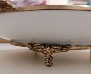 Piatto Limoges decorato a mano con dettagli in oro