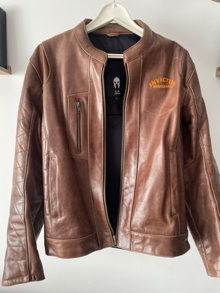 Chaqueta Moto Invictus Cuero Marrón Talla L