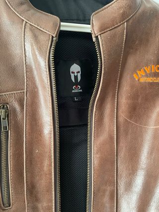 Chaqueta Moto Invictus Cuero Marrón Talla L