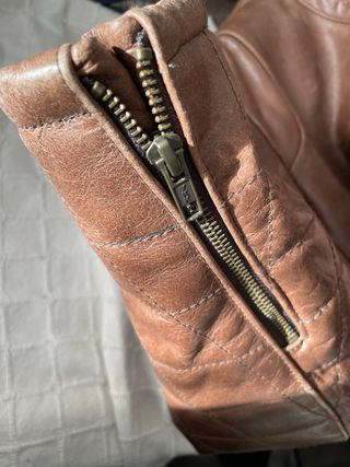 Chaqueta Moto Invictus Cuero Marrón Talla L