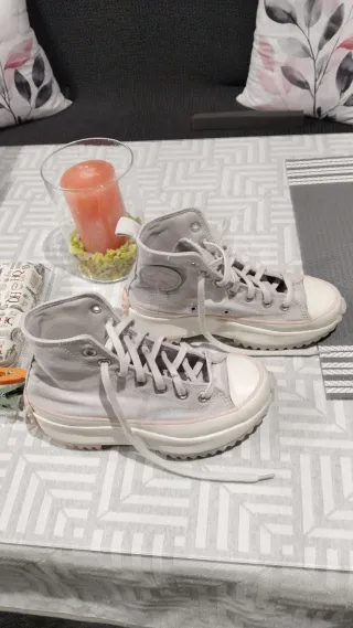 Zapatillas Converse Botín Gris y Rosa