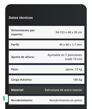 Soportes para barra de pesas k sport