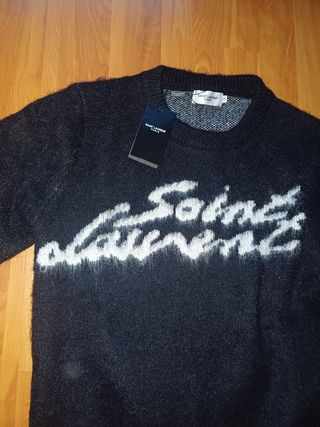 Jersey Saint Laurent negro con logo
