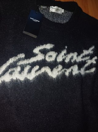 Jersey Saint Laurent negro con logo