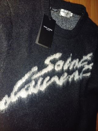 Jersey Saint Laurent negro con logo
