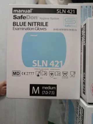 Lote 6 cajas Guantes de nitrilo tulla M SafeDon SL