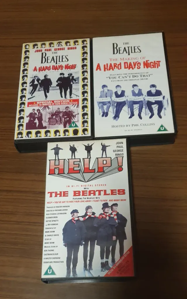 VHS The Beatles: A Hard Day's Night y Help!