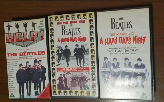 VHS The Beatles: A Hard Day's Night y Help!