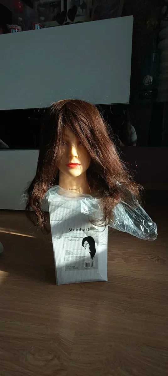 Maniquí pelo humano 45cm Steinhart castaño
