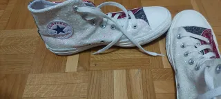 Zapatillas Converse Glitter Rosa y Plata
