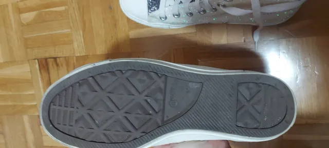 Zapatillas Converse Glitter Rosa y Plata