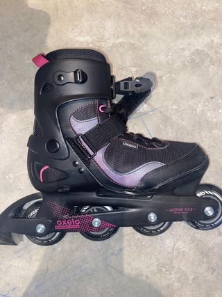 Patines Oxelo Talla 36-39 Ajustables Negro/Rosa