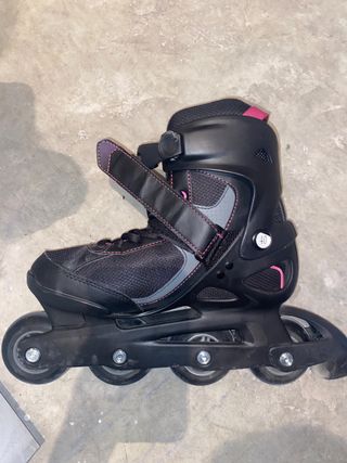 Patines Oxelo Talla 36-39 Ajustables Negro/Rosa