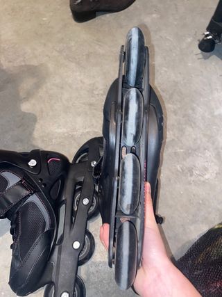 Patines Oxelo Talla 36-39 Ajustables Negro/Rosa