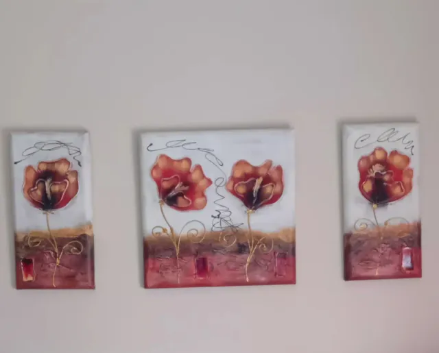 Cuadros decorativos de salón flores.