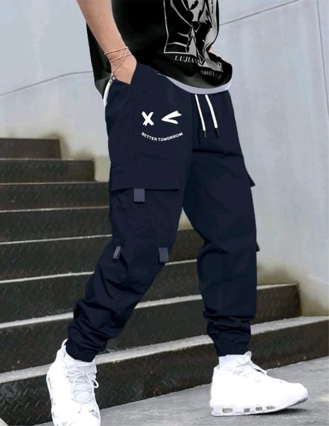 Pantalones Cargo Azules Hombre