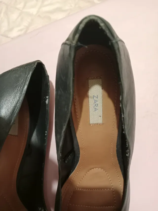 Zapatos Zara Mujer Negros Tacón Bajo