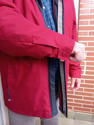 Parka roja impermeable para hombre - Talla XXL
