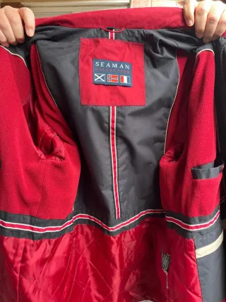 Parka roja impermeable para hombre - Talla XXL