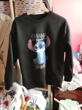 Sudadera Negra Stitch Ohana T.M