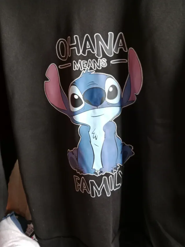 Sudadera Negra Stitch Ohana T.M