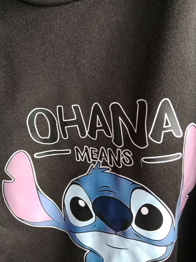 Sudadera Negra Stitch Ohana T.M
