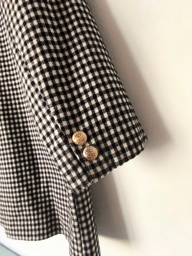 Blazer Vintage Cuadros Negro Blanco