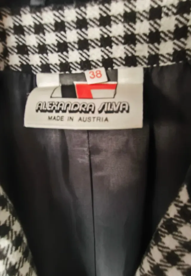 Blazer Vintage Cuadros Negro Blanco