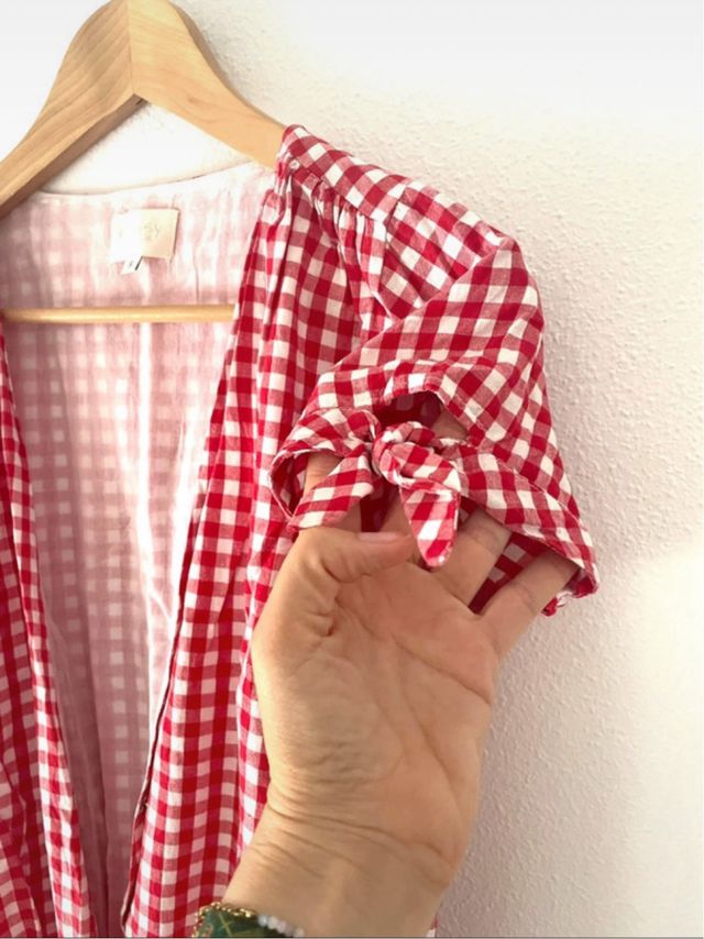 Mono Coosy cuadros rojo y blanco