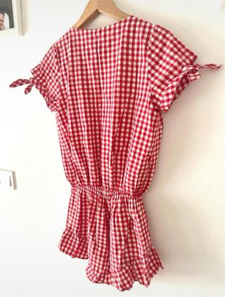 Mono Coosy cuadros rojo y blanco