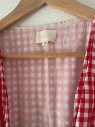 Mono Coosy cuadros rojo y blanco