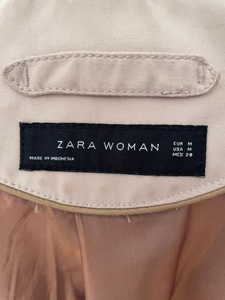 Gabardina Zara Beige Impermeable