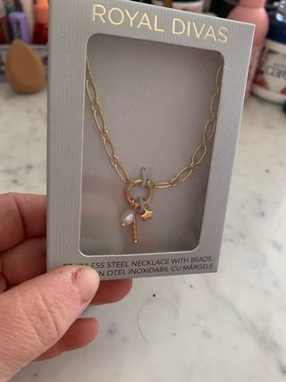 Royal Divas Collana Acciaio Inox con Perle e Stell