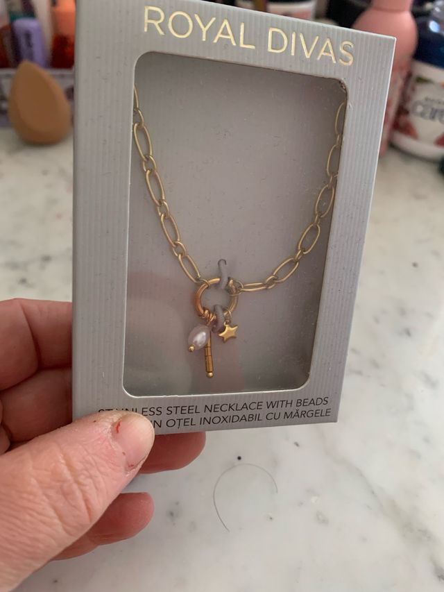 Royal Divas Collana Acciaio Inox con Perle e Stell