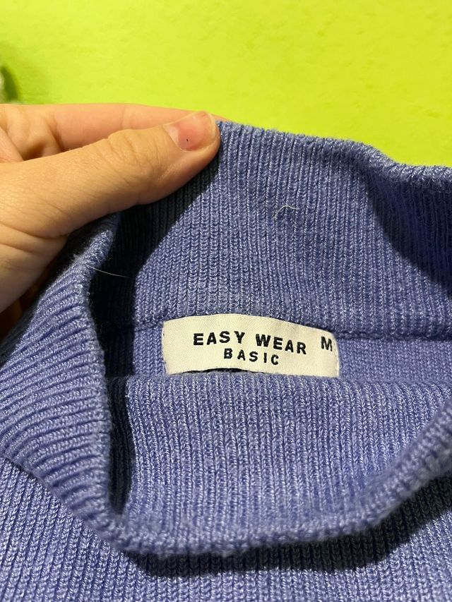 Jersey cuello alto azul