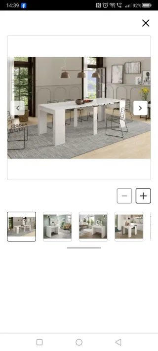 Mesa comedor extensible blanca Leroy Merlin