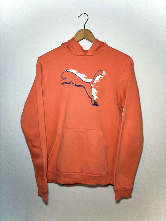 Puma Oversized Orange Hoodie M Big Logo Streetwear