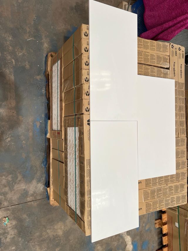 Lote de azulejo rectificado Blanco Brillo
