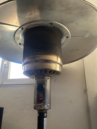 Chimenea de gas seta negra y plateada