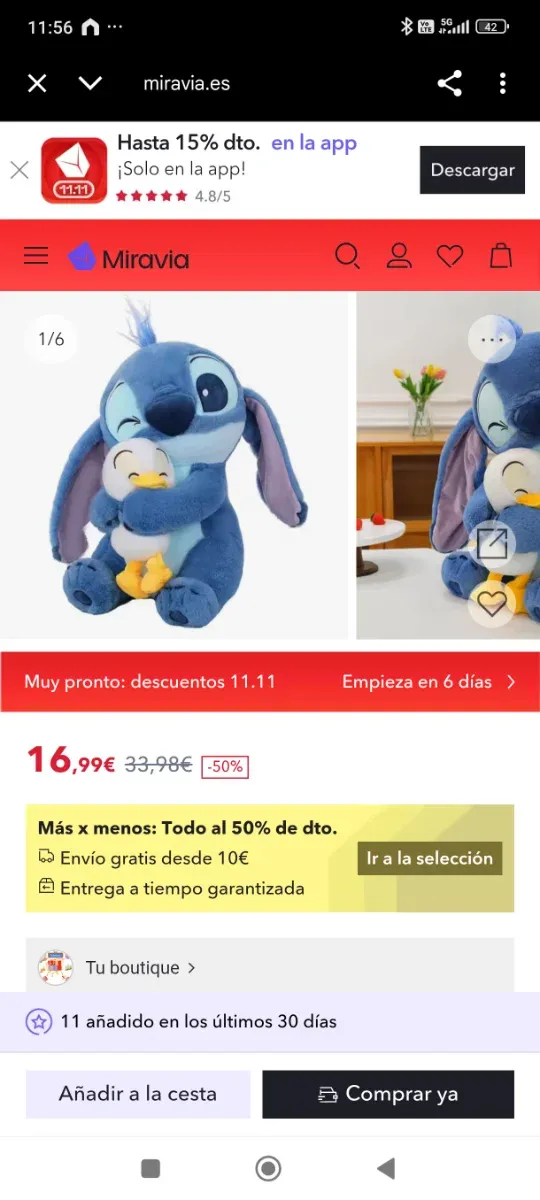 Peluche Stich NUEVO
