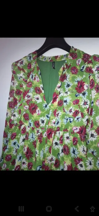 Abito lungo floreale verde