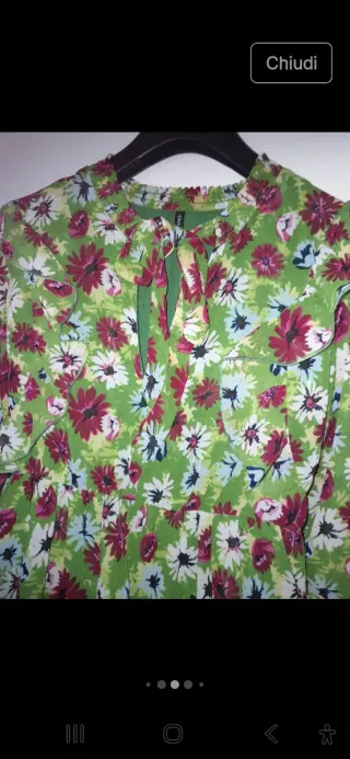 Abito lungo floreale verde