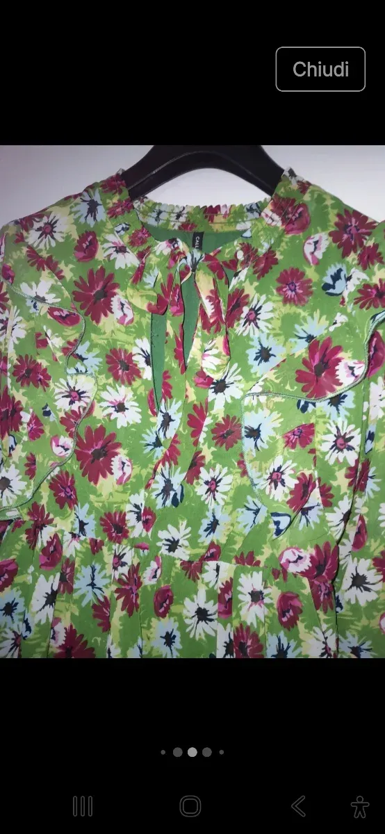 Abito lungo floreale verde