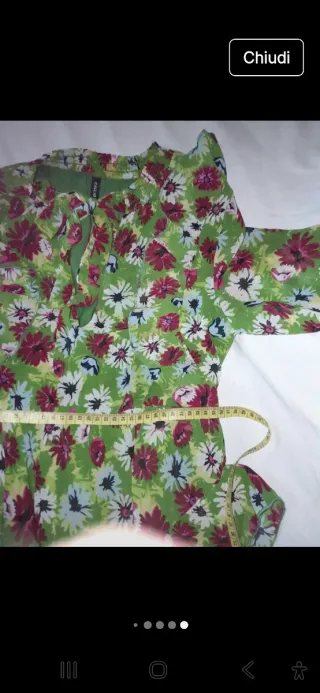 Abito lungo floreale verde