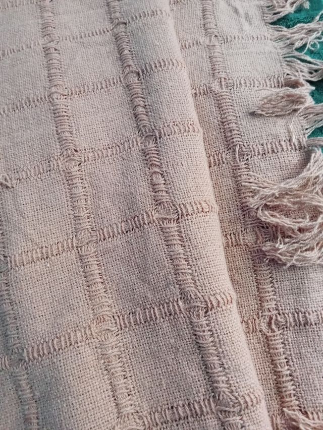 Manta algodón rosada cama doble