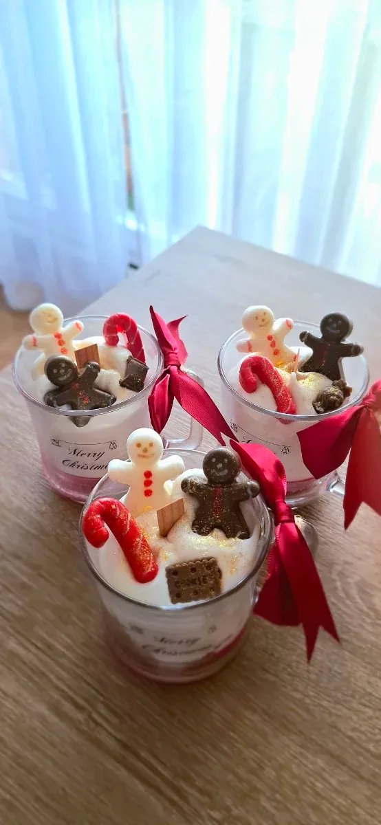 Vela de Navidad con Galletas y Caramelo