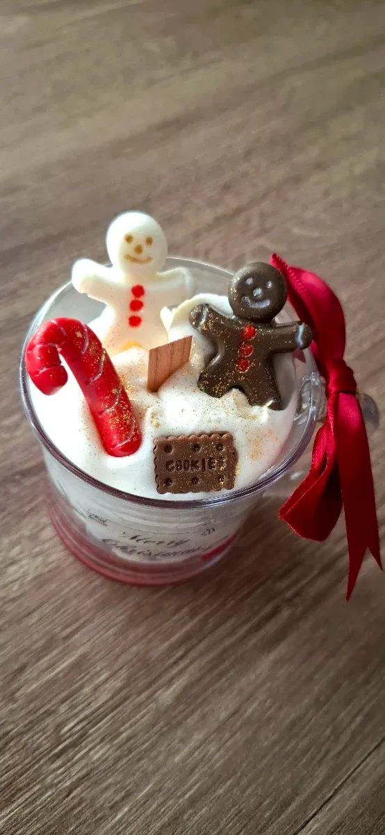 Vela de Navidad con Galletas y Caramelo