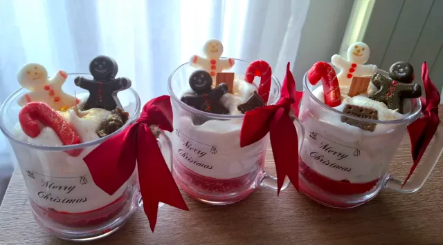 Vela de Navidad con Galletas y Caramelo