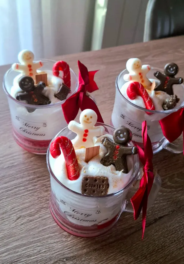 Vela de Navidad con Galletas y Caramelo